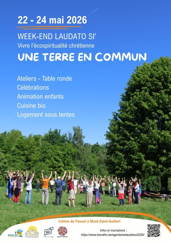 Affiche du week-end Laudato si 2026 à la colline de Pénuel. Référez-vous au texte de l'article ci-dessous.
